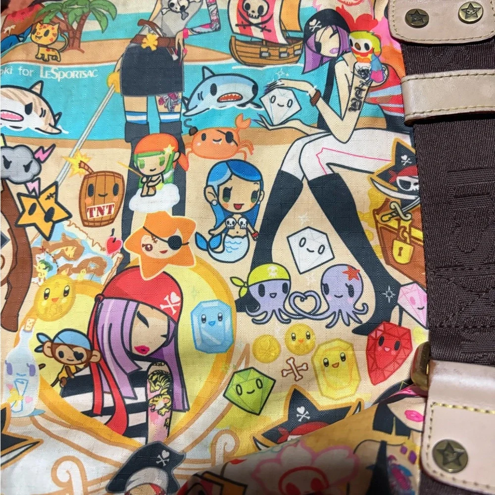 Tokidoki x LeSportsac Pirate Print Shoulder Bag Purse-Rare Collab - Picture 2 of 8